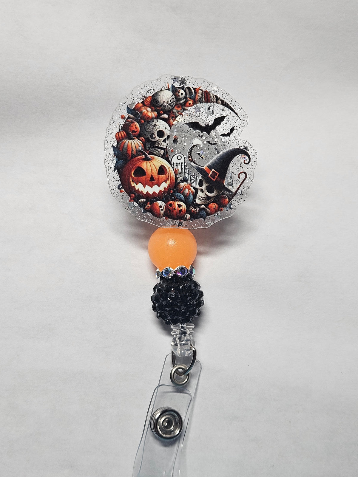 Badge reel pumpkin moon