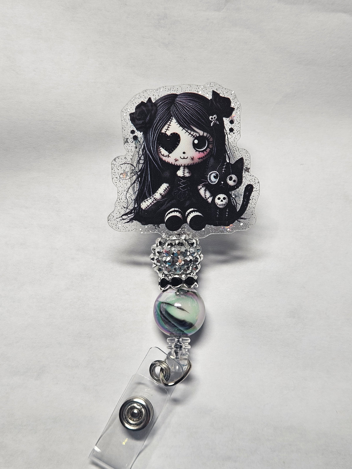 Badge reel black ragdoll