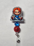 Badge reel Chucky doll