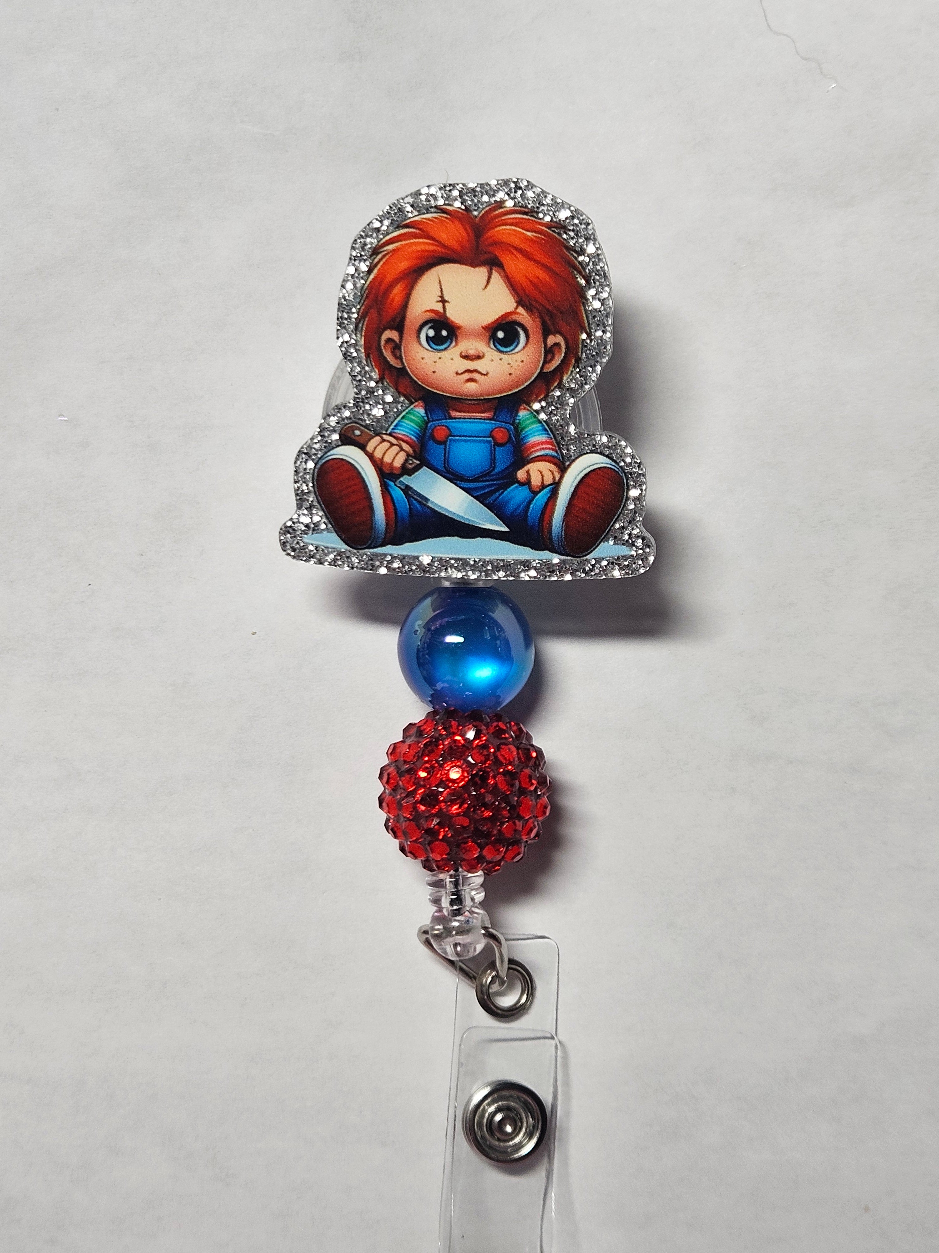 Badge reel Chucky doll