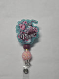 Badge reel dr.pepper flowers
