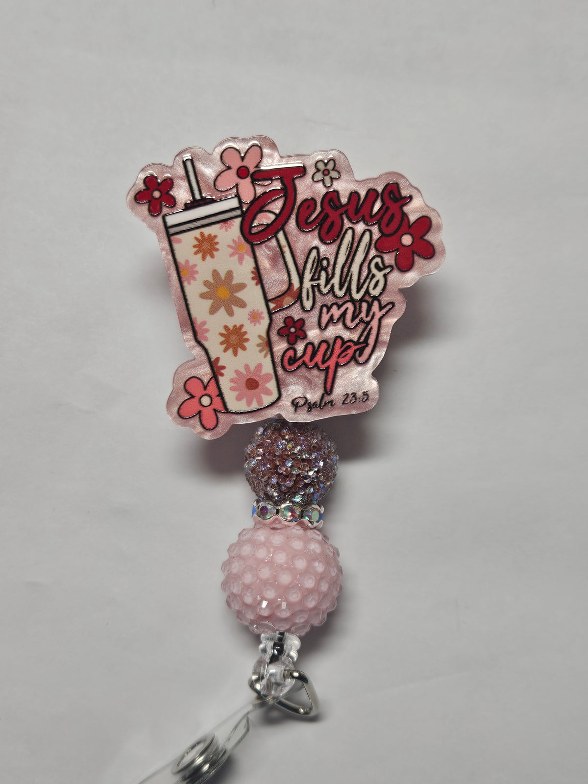 Badge reel Jesus fills my cup