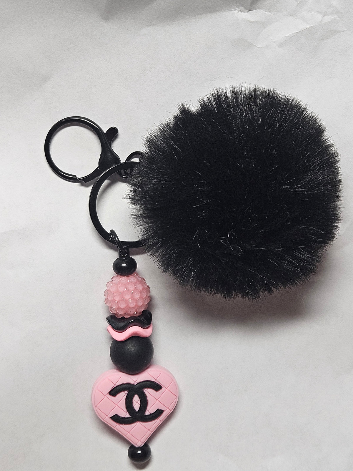 Keychain cc design pink heart