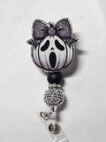 Badge reel ghost pumpkin