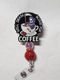 Badge reel skeleton coffee