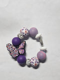 Cup tumbler charm purple butterfly