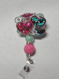 Badge reel nurse hearts